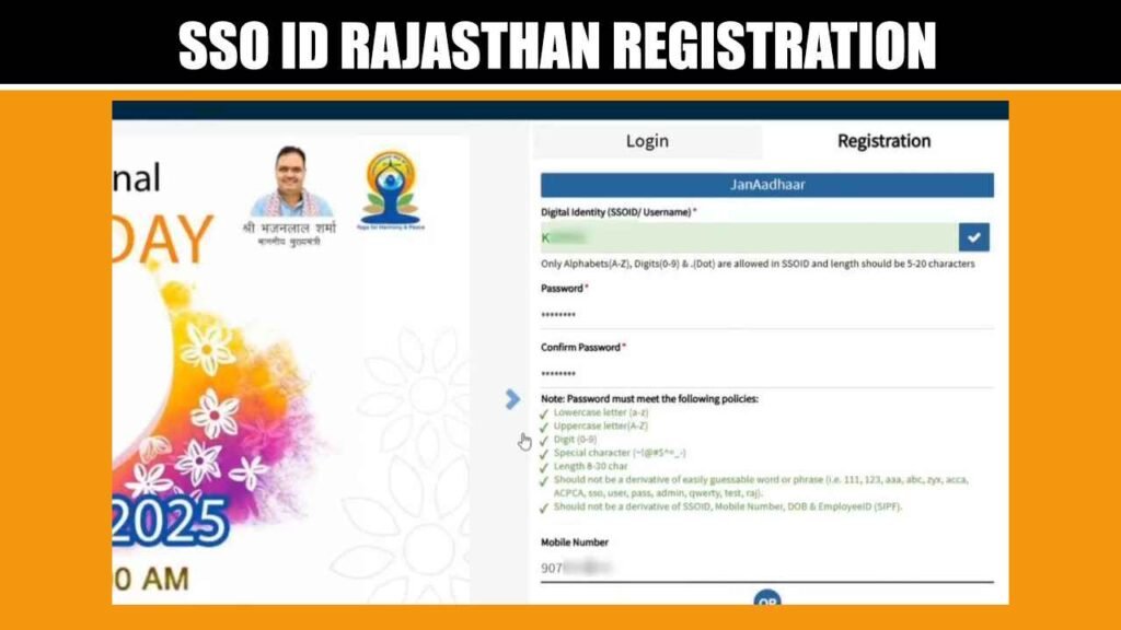 SSO ID Rajasthan Registration